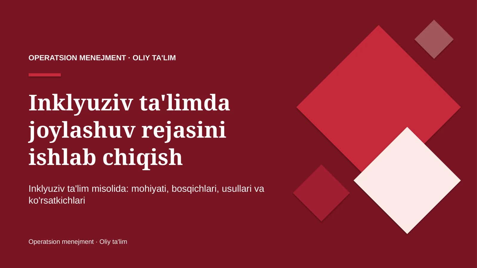 Inklyuziv ta'limda joylashuv rejasini ishlab chiqish 1