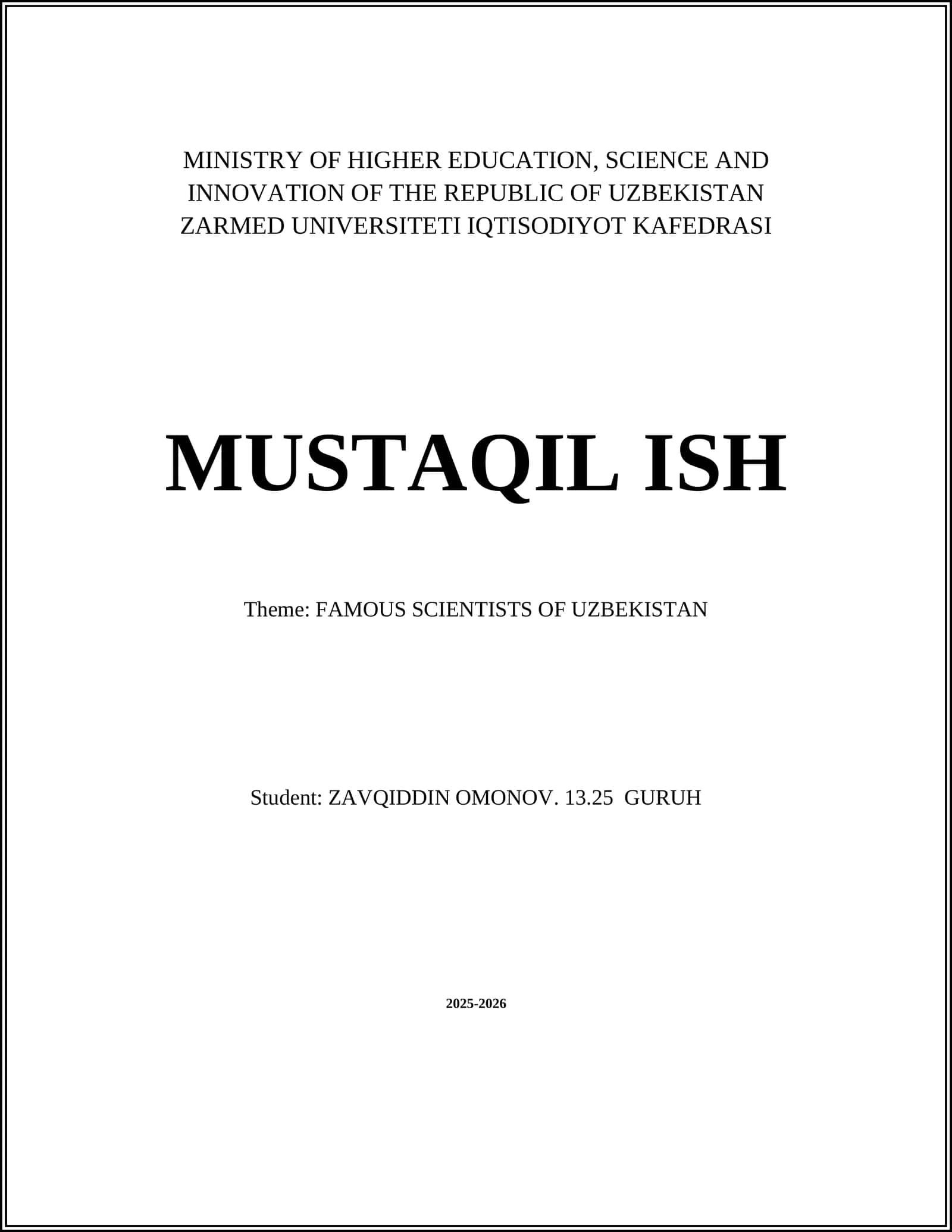 FAMOUS SCIENTISTS OF UZBEKISTAN 1