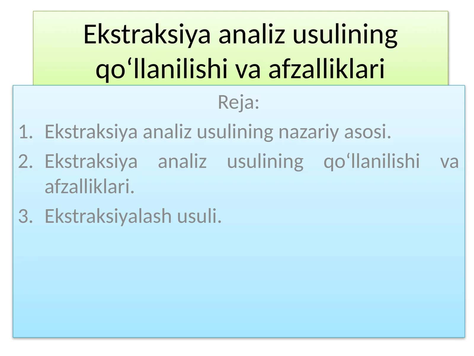 Ekstraksiya Analiz Usuli 1