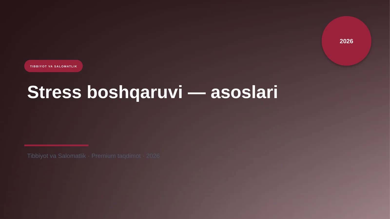 Stress boshqaruvi — asoslari 1