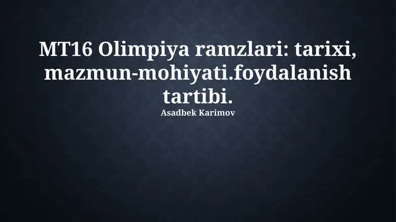 Olimpiya Ramzlari Tarixi 1