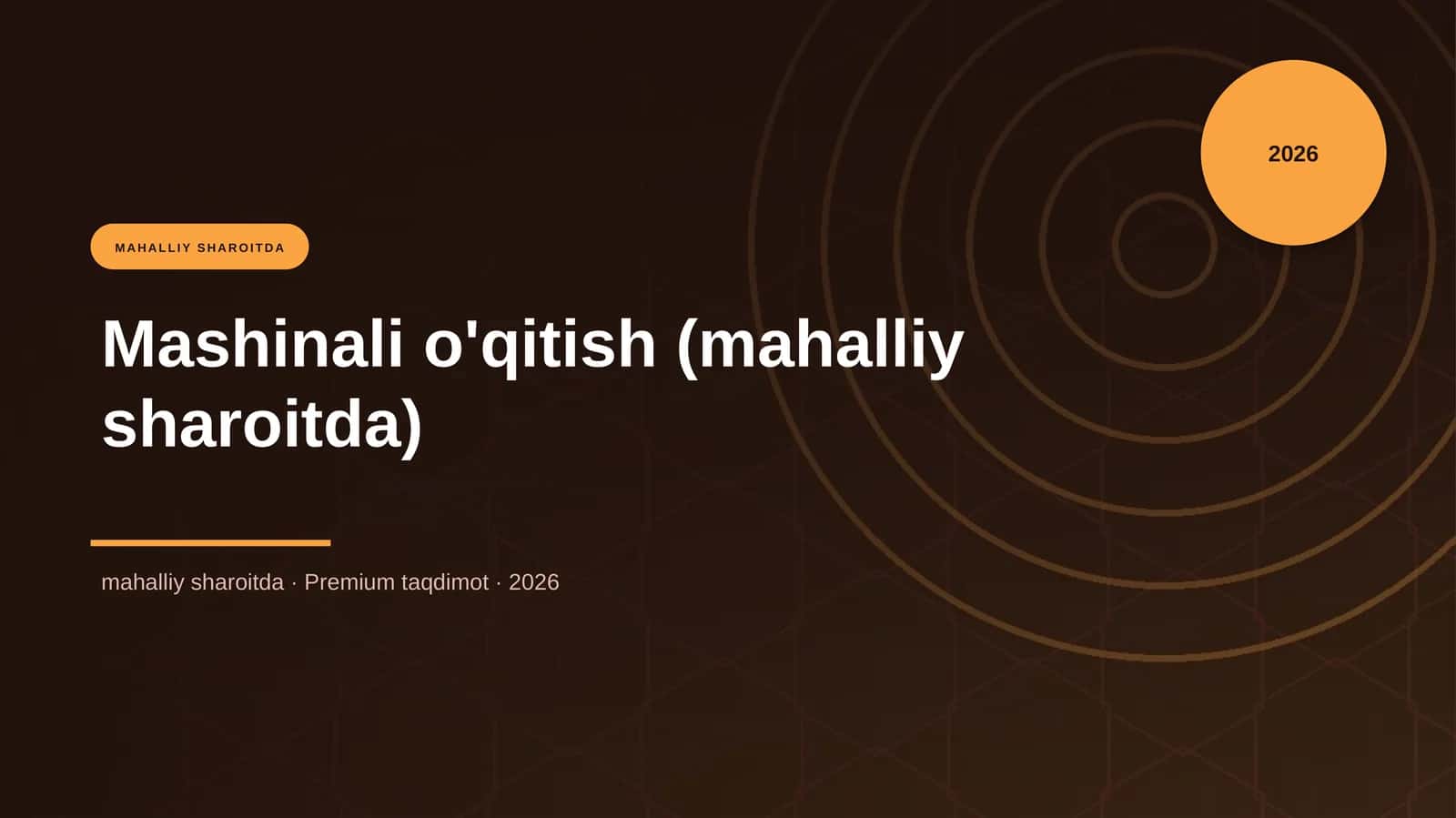 Mashinali o'qitish (mahalliy sharoitda) 1