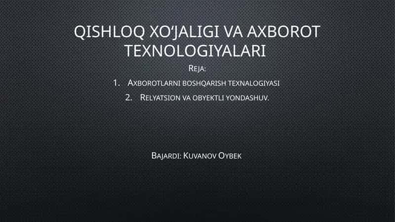 Axborot tizimi(AT) 1