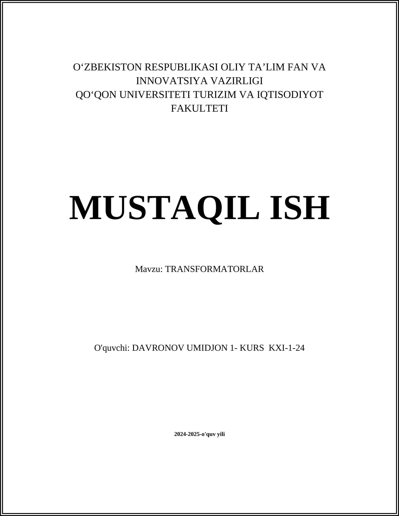 TRANSFORMATORLAR 1
