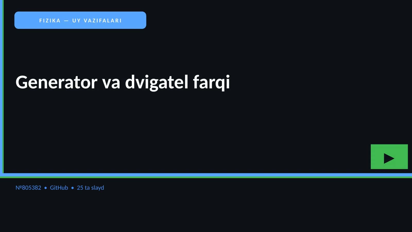 FIZIKA — UY VAZIFALARI 1