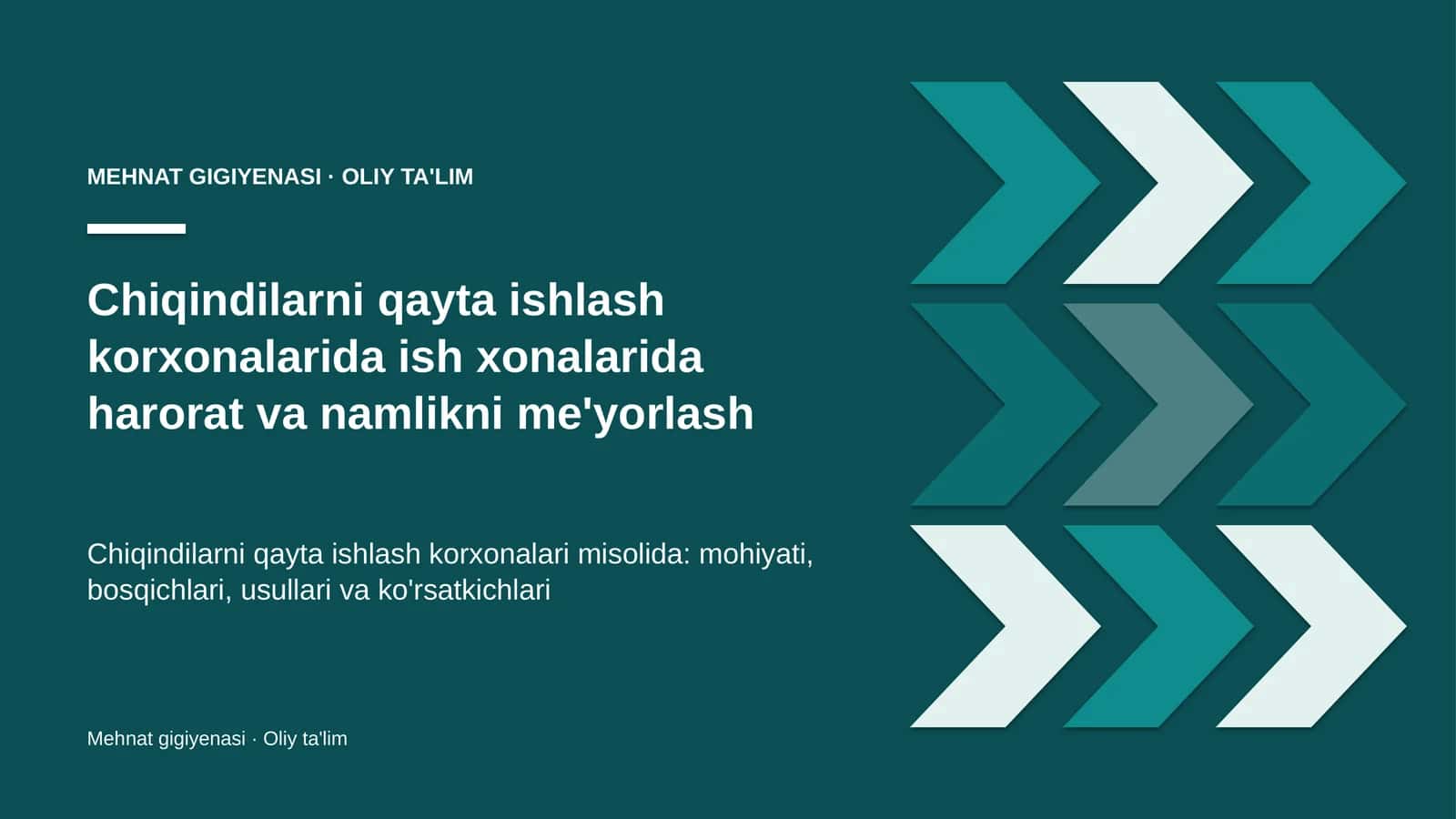 MEHNAT GIGIYENASI · OLIY TA'LIM 1