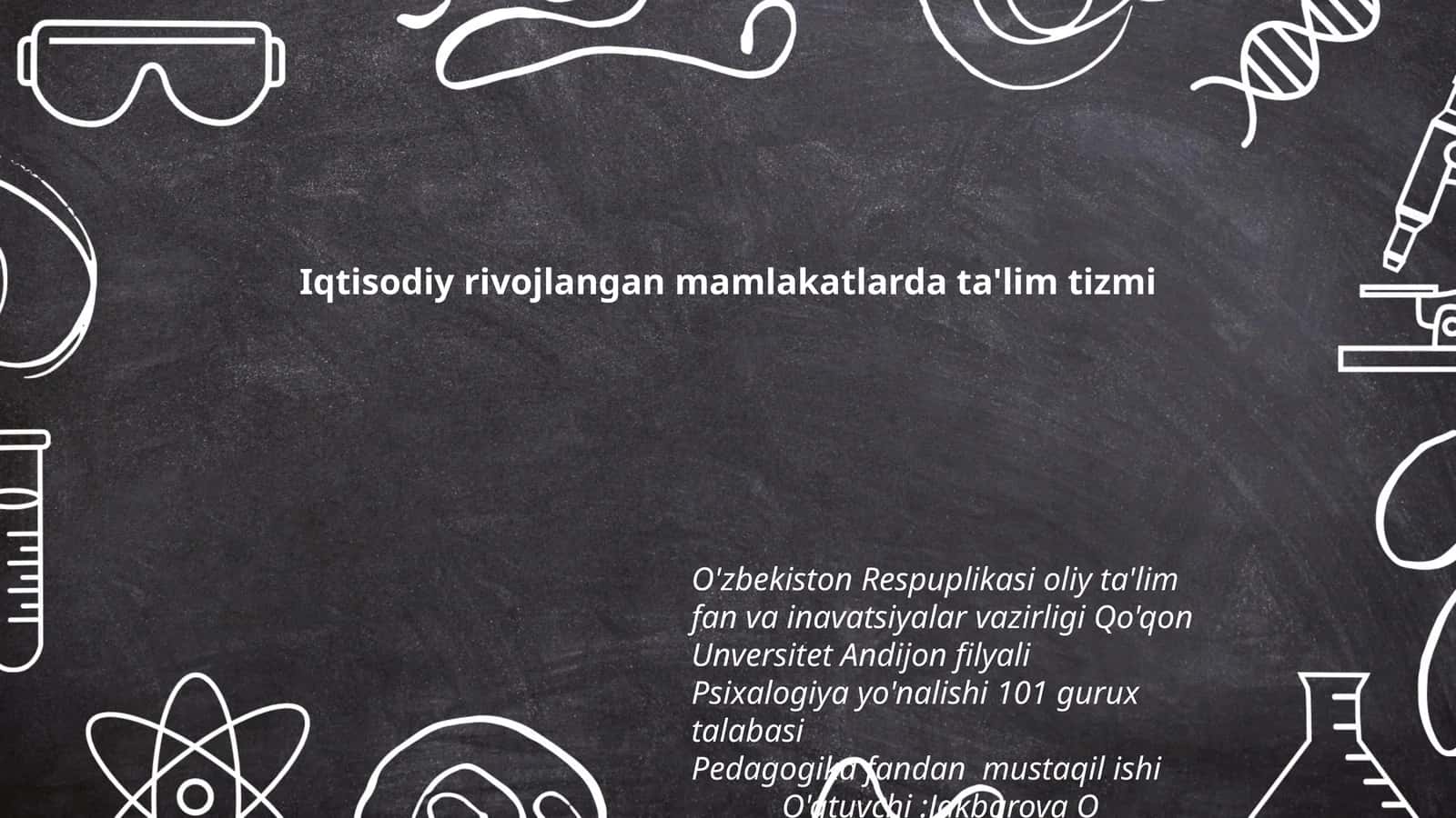 Iqtisodiy rivojlangan mamlakatlarda ta'lim tizmi 1