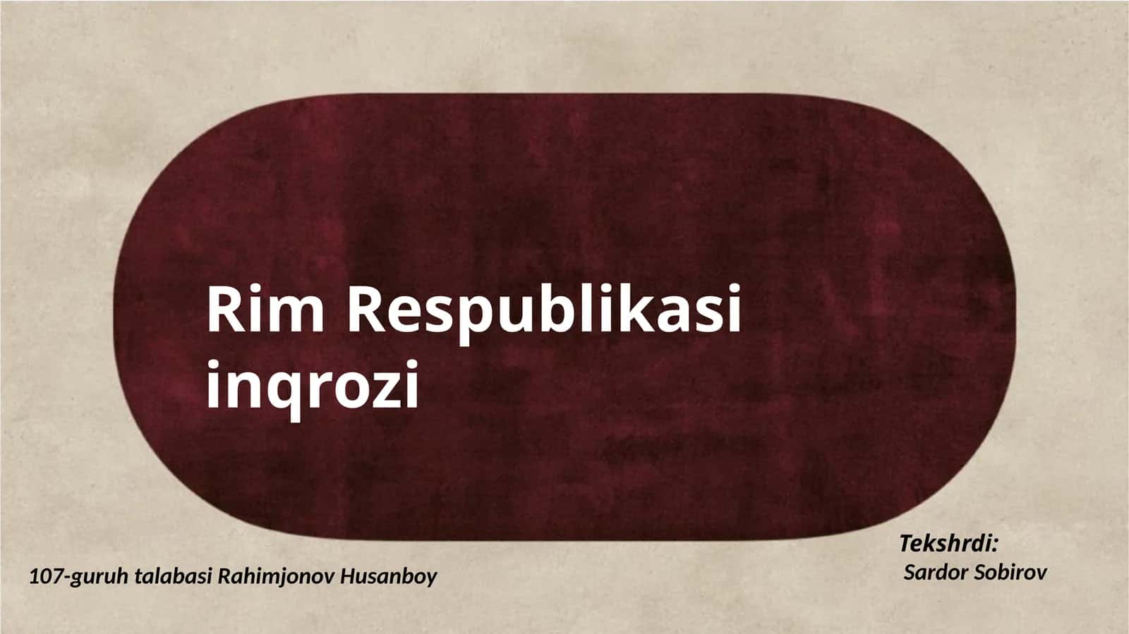 Rim Respublikasi inqrozi 1
