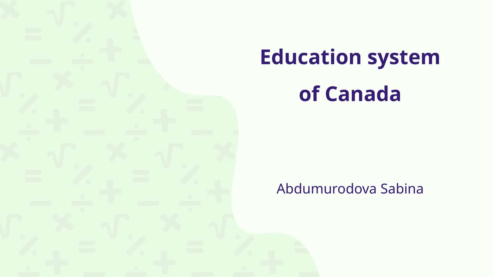Education system of Canada 1