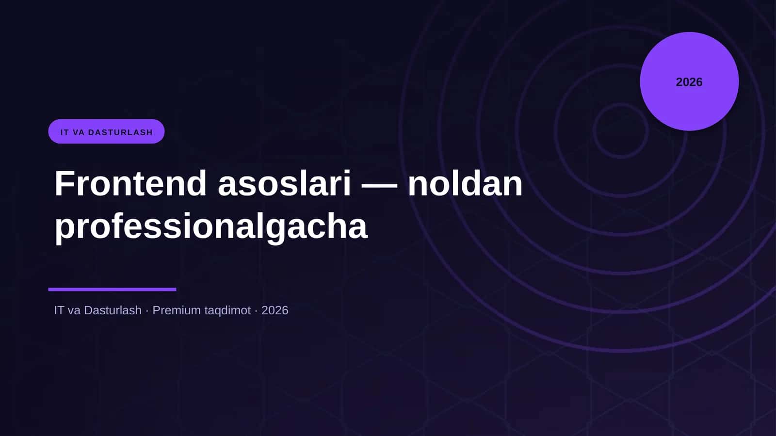 Frontend asoslari — noldan professionalgacha 1