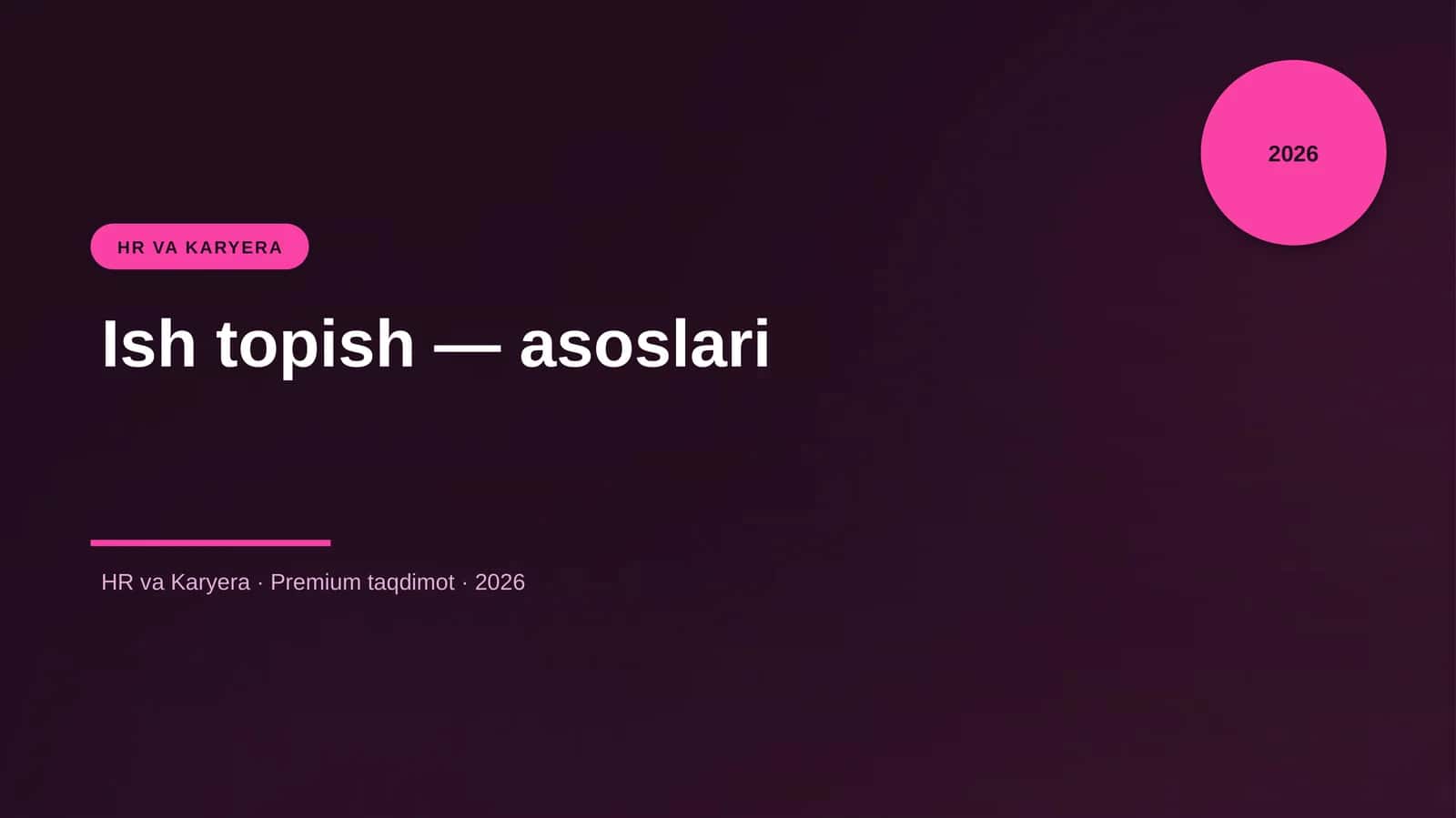 Ish topish — asoslari 1