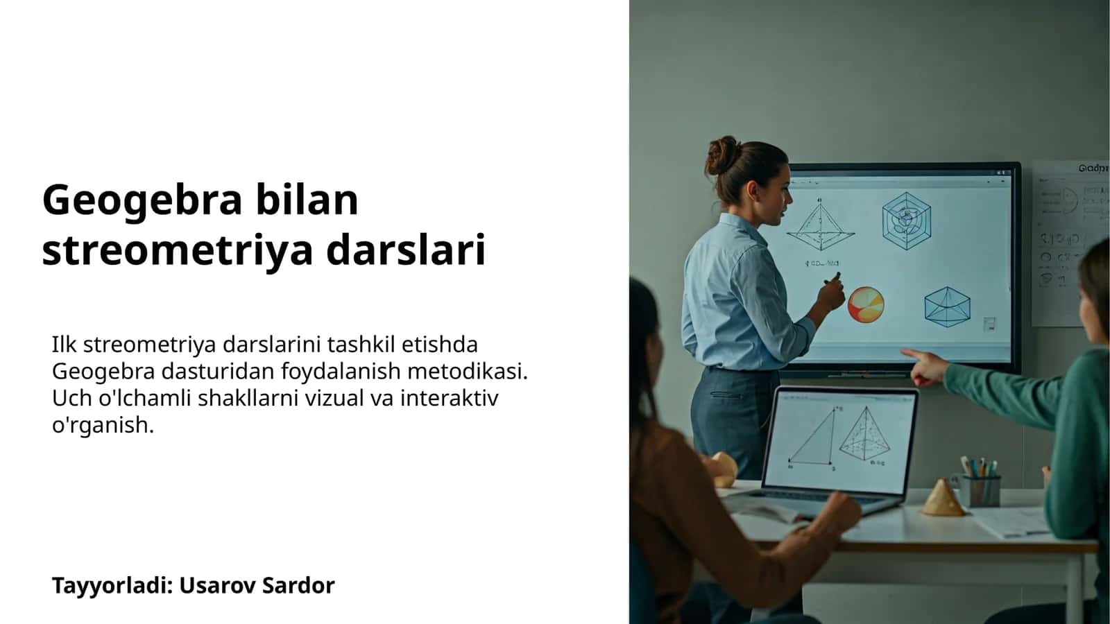 Geogebra bilan streometriya darslari 1