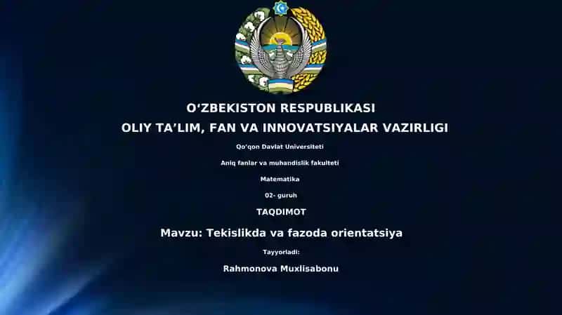 Tekislikda va fazoda orientatsiya
