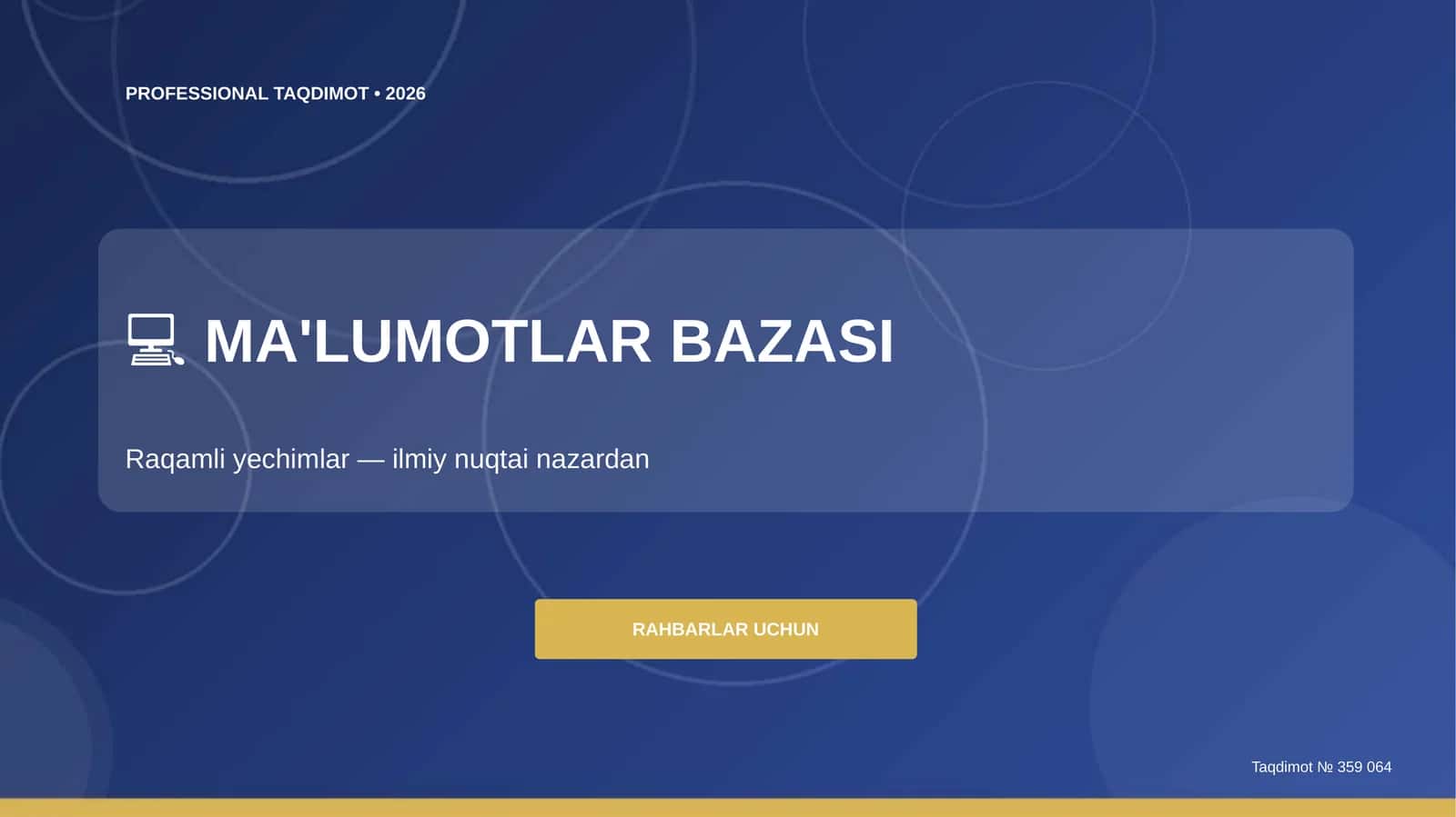PROFESSIONAL TAQDIMOT • 2026 1