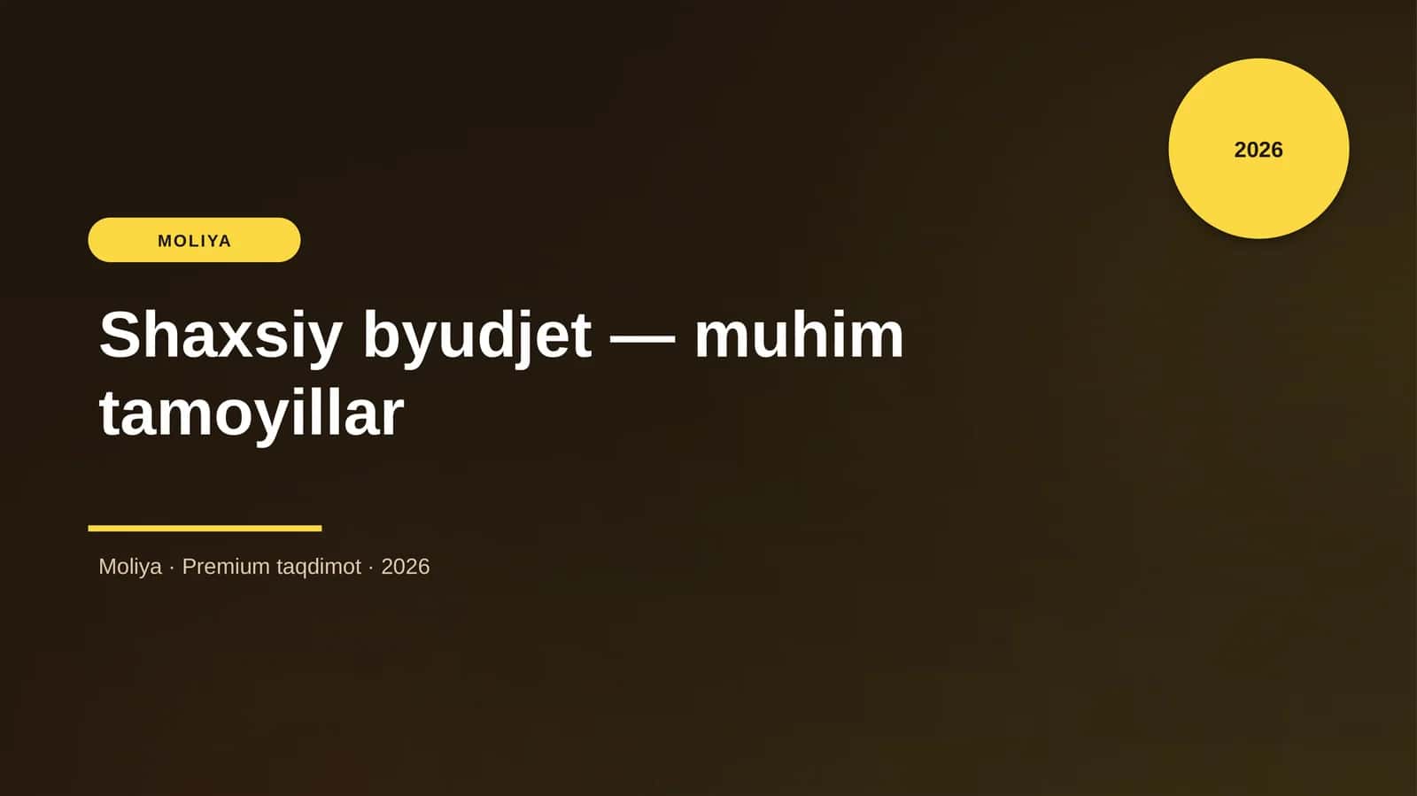 Shaxsiy byudjet — muhim tamoyillar 1