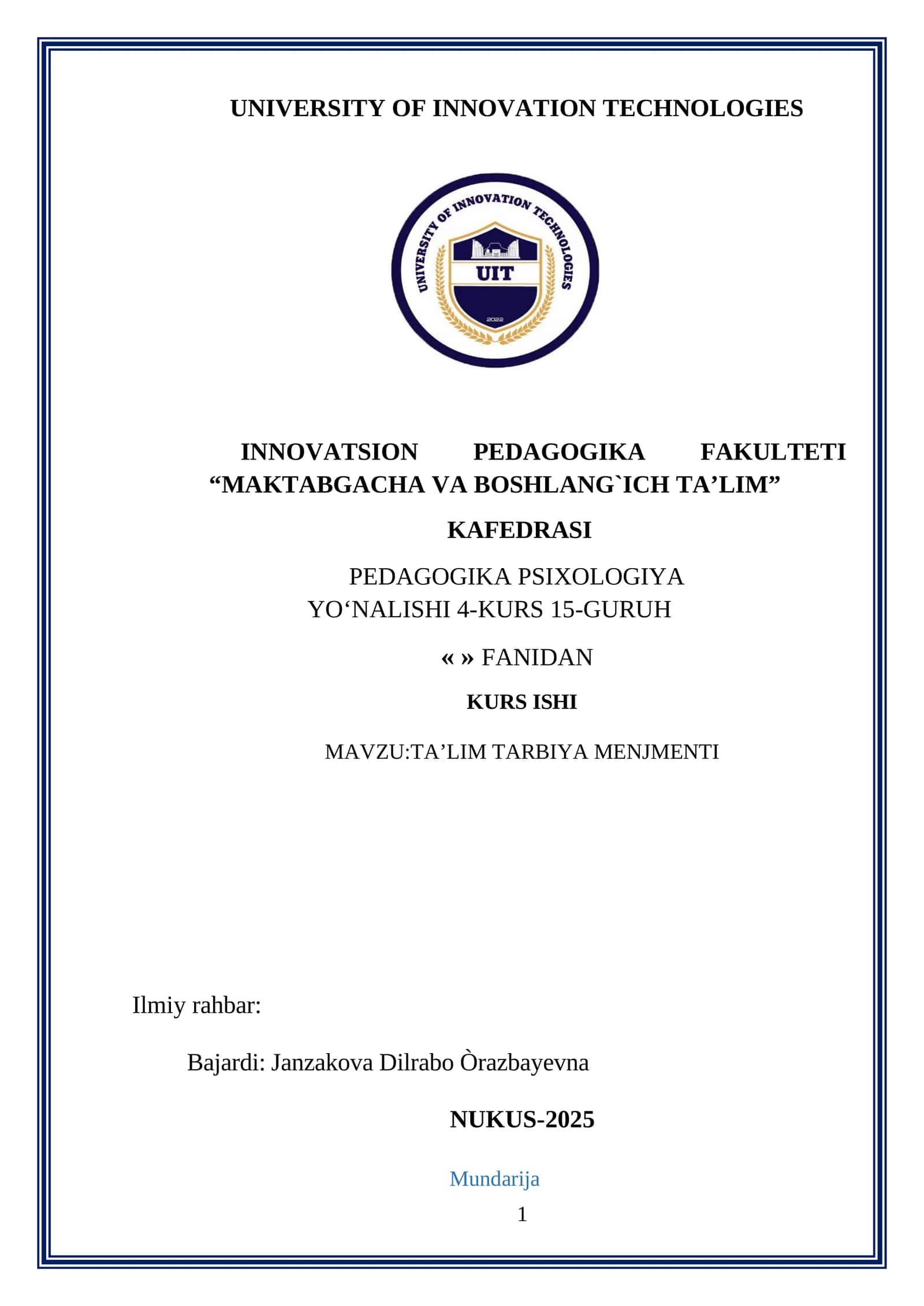 TA’LIM TARBIYA MENJMENTI 1