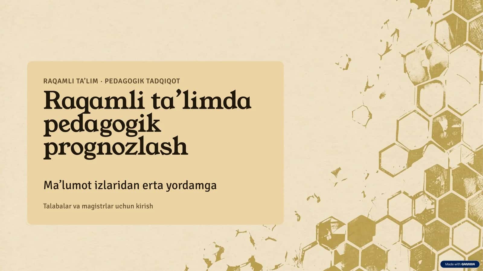 Raqamli ta’limda pedagogik prognozlash 1
