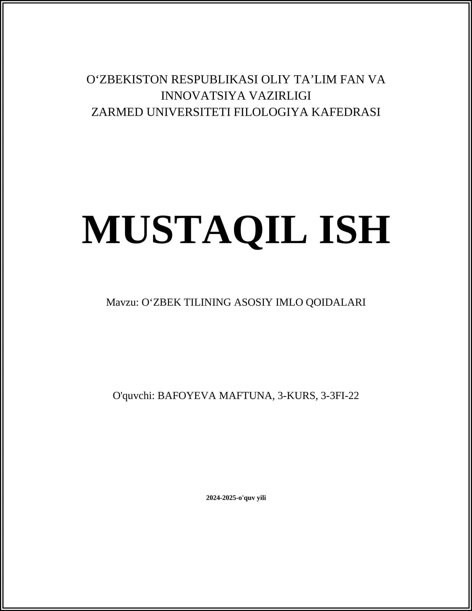 O‘ZBEK TILINING ASOSIY IMLO QOIDALARI 1