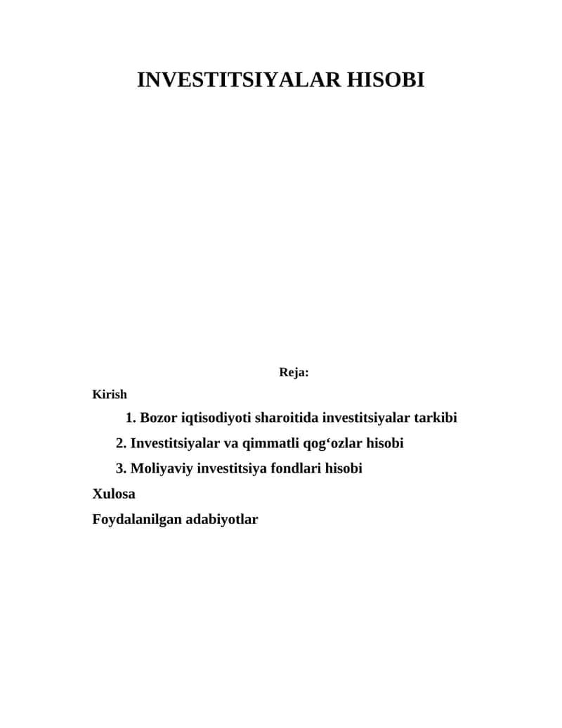 INVESTITSIYALAR HISOBI 1