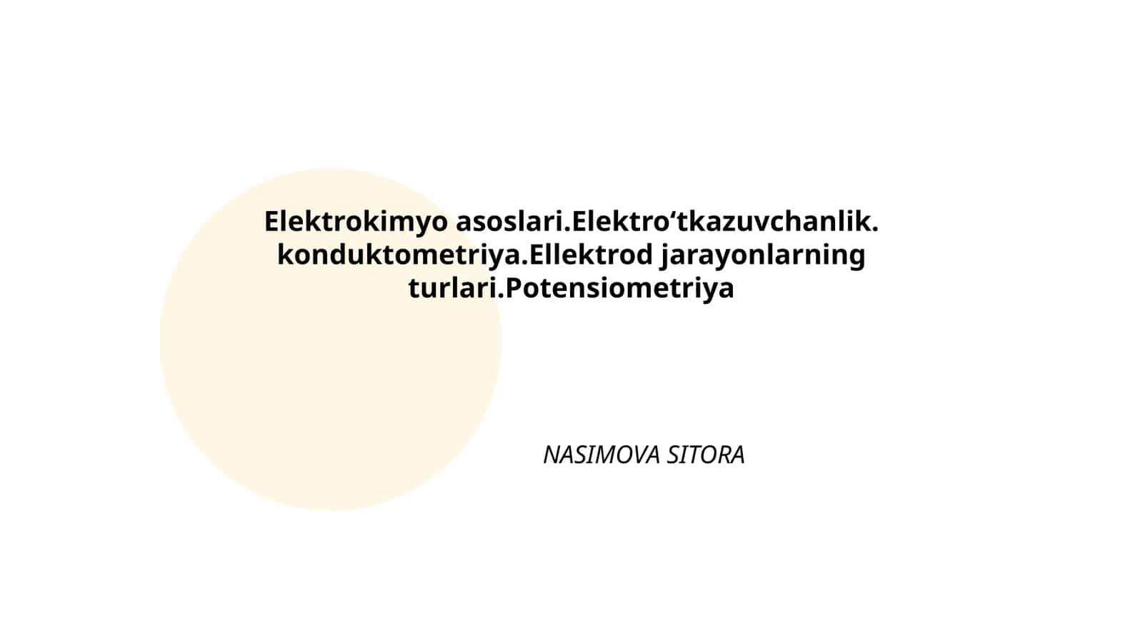 Elektrokimyo asoslari 1