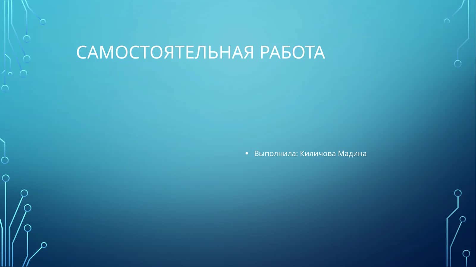 Самостоятельная работа 1