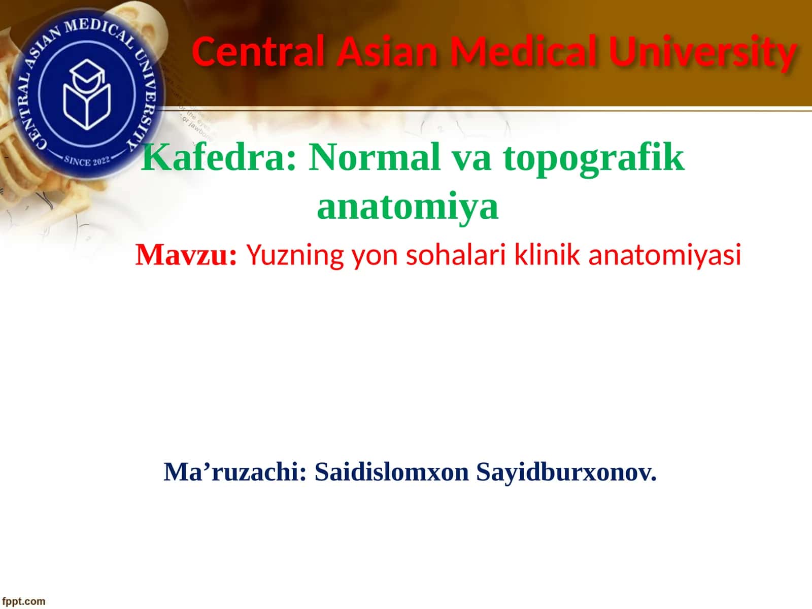 Yuzning yon sohalar klinika anatomiyasi 1
