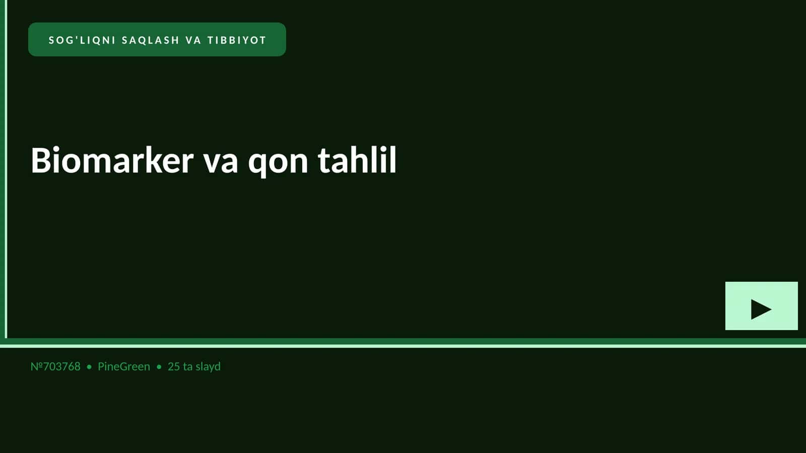 Biomarker va qon tahlil 1