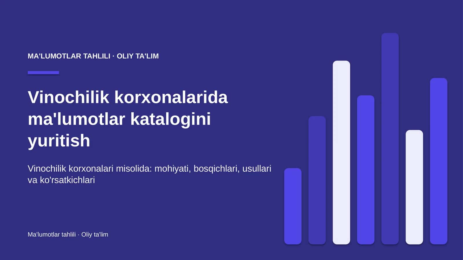 Vinochilik korxonalarida ma'lumotlar katalogini yuritish 1