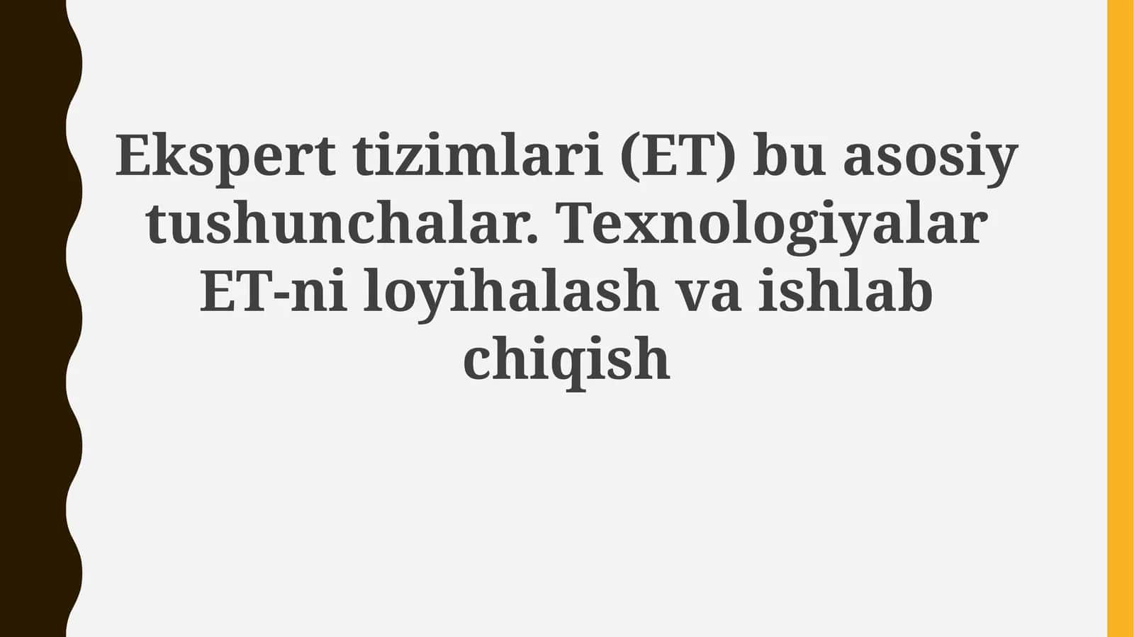 Eksperttizimlari(ET) 1