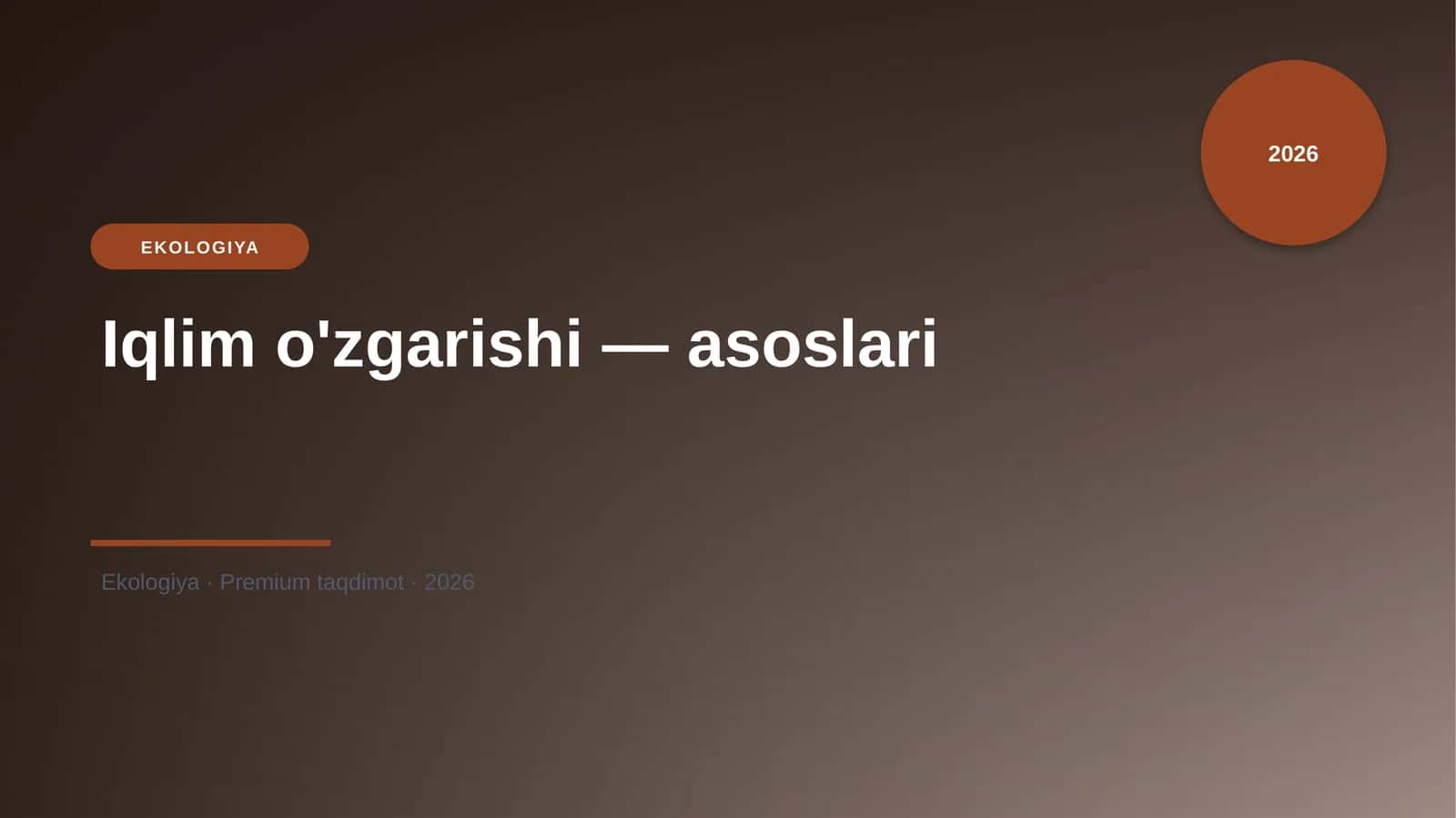 Iqlim o'zgarishi — asoslari 1