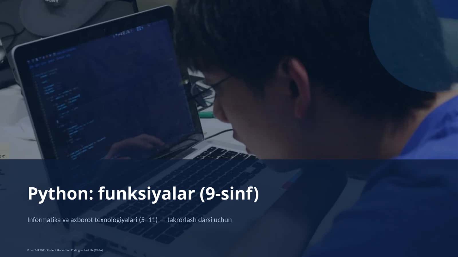 Python: funksiyalar (9-sinf) 1