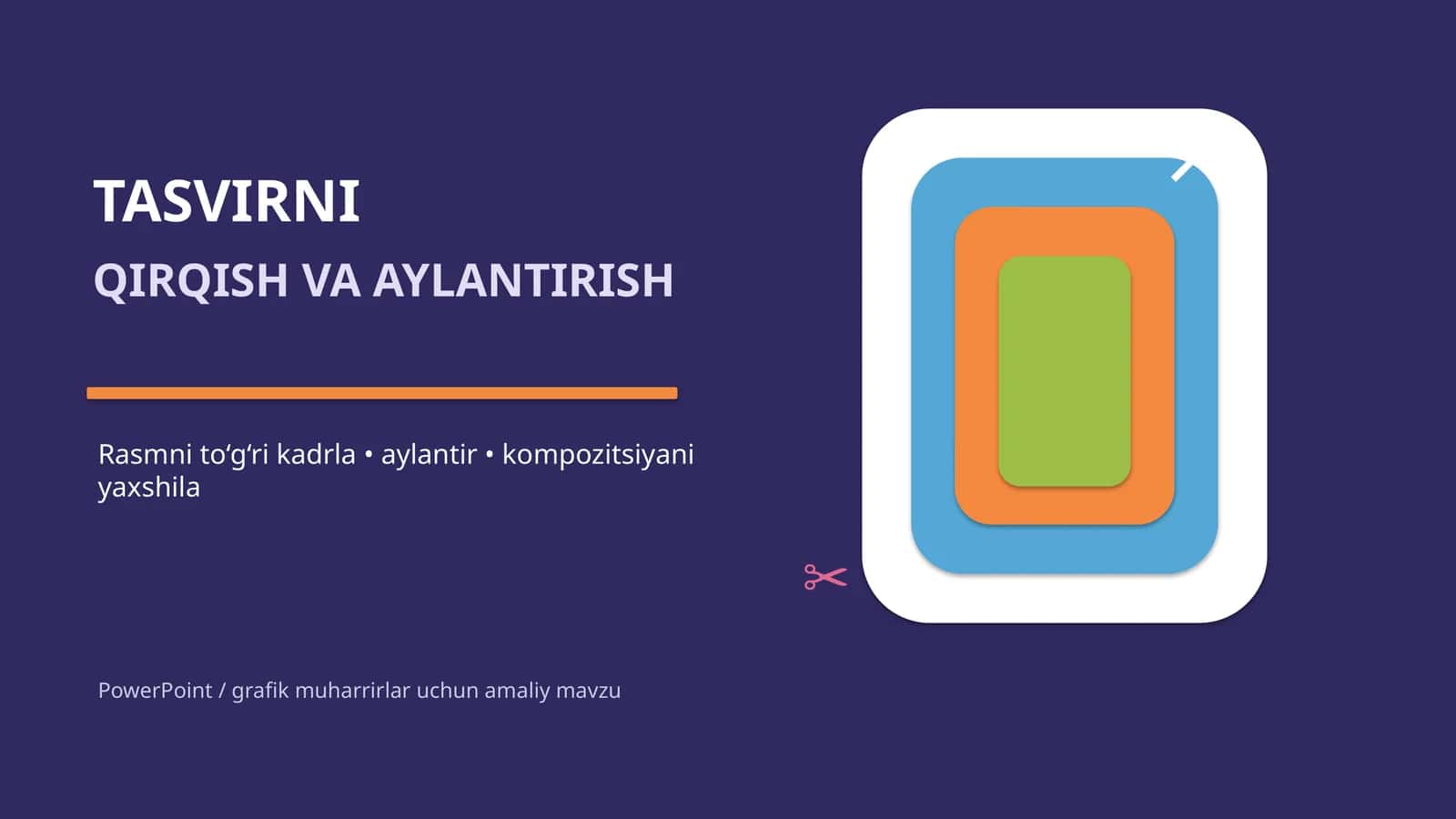 TASVIRNI QIRQISH VA AYLANTIRISH 1