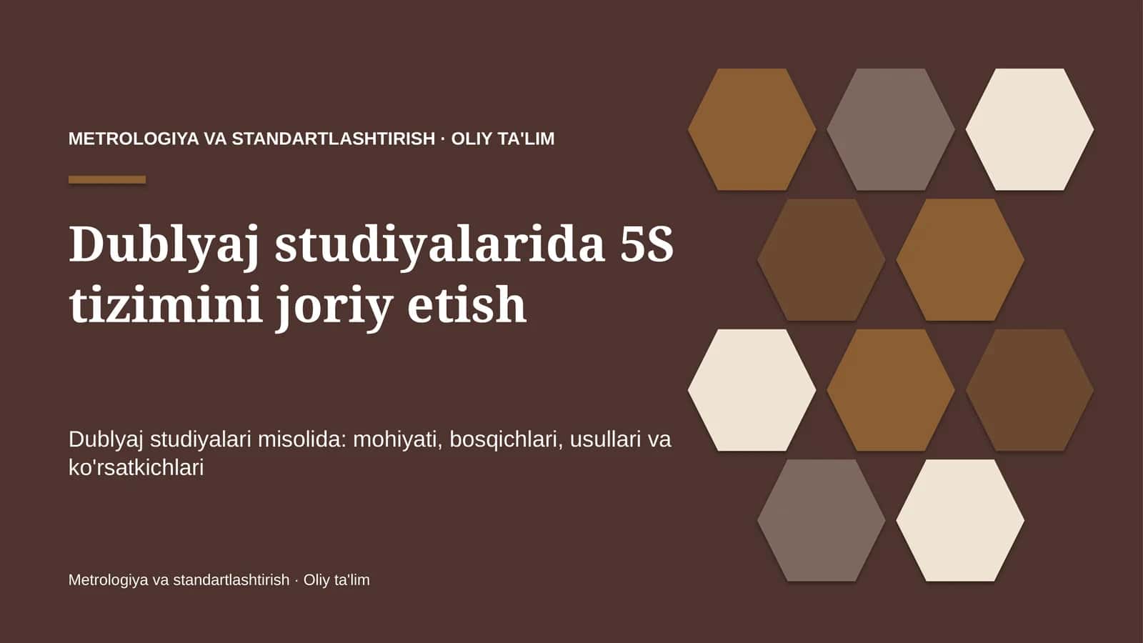 Dublyaj studiyalarida 5S tizimini joriy etish 1