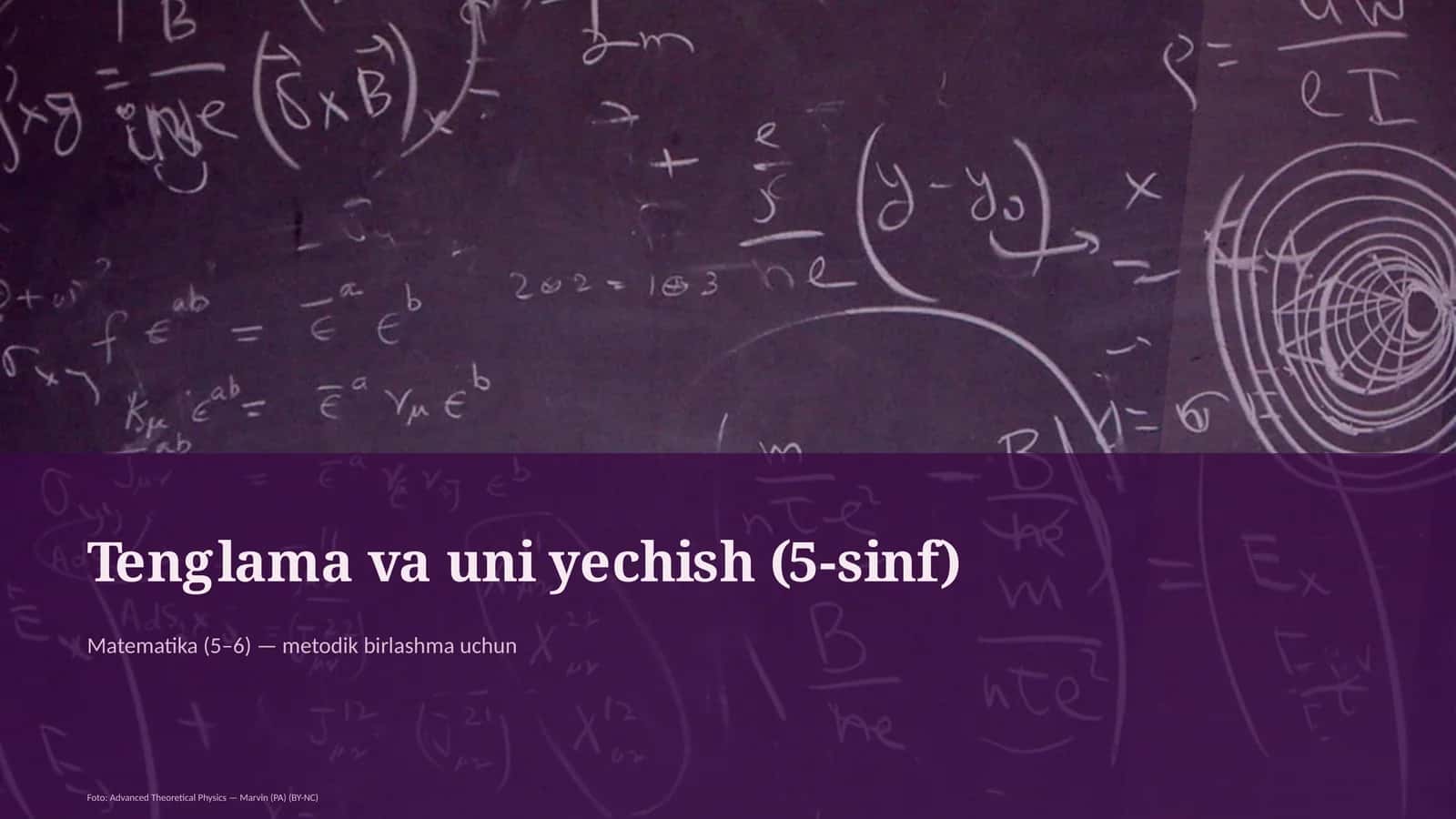 Tenglama va uni yechish (5-sinf) 1