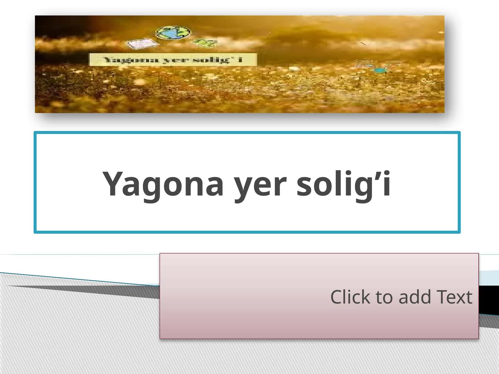 Yagona yer solig’i 1