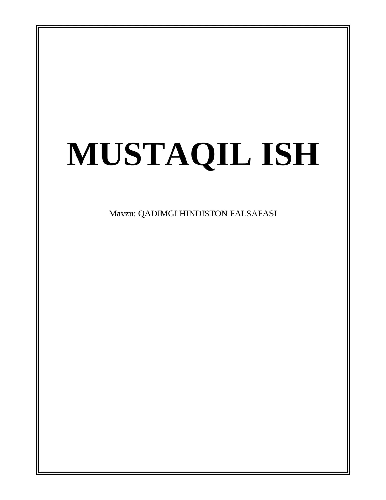 QADIMGI HINDISTON FALSAFASI 1