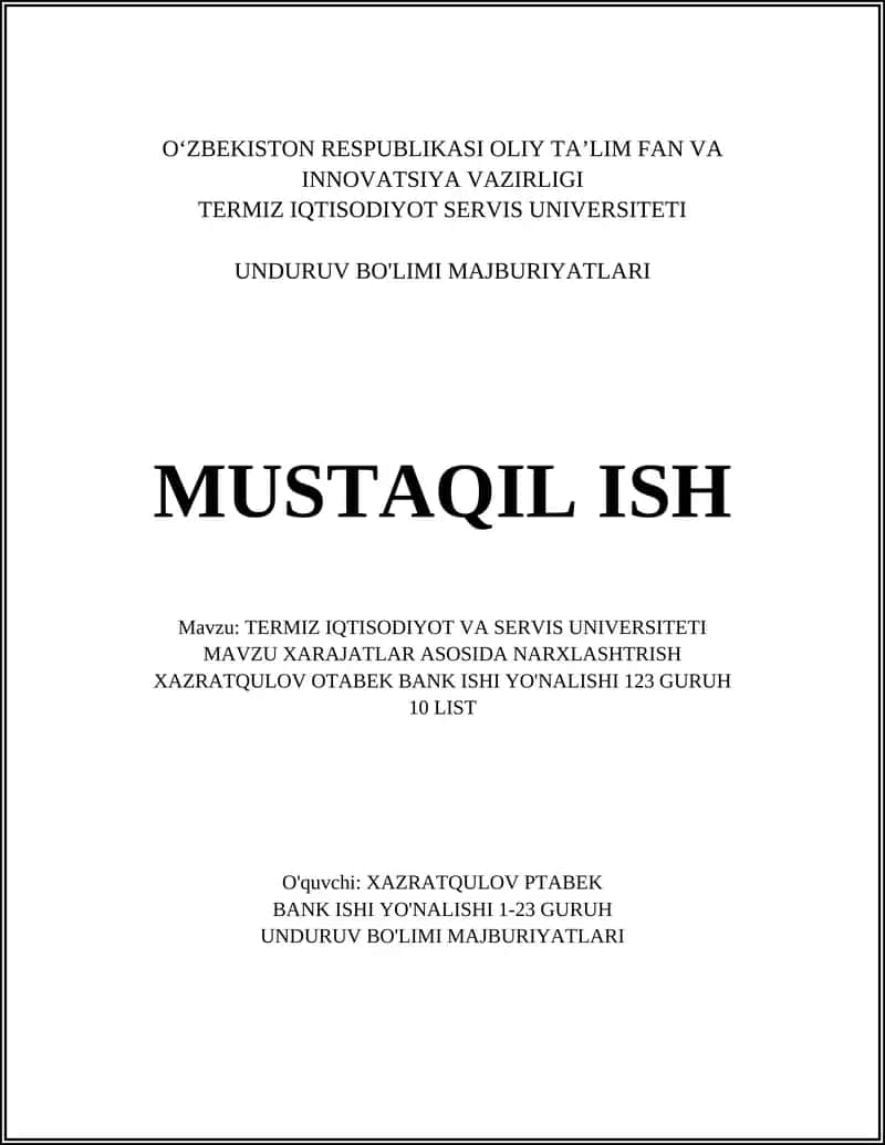 TERMIZ IQTISODIYOT VA SERVIS UNIVERSITETI 1