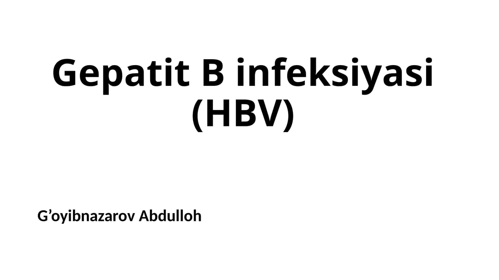 Gepatit B infeksiyasi(HBV) 1