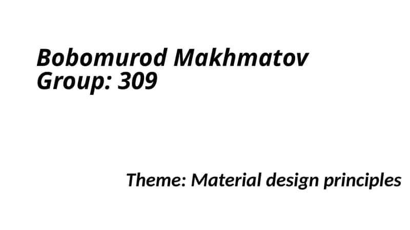 Material design principles 1