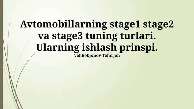 Avtomobillarning tuning turlari 1