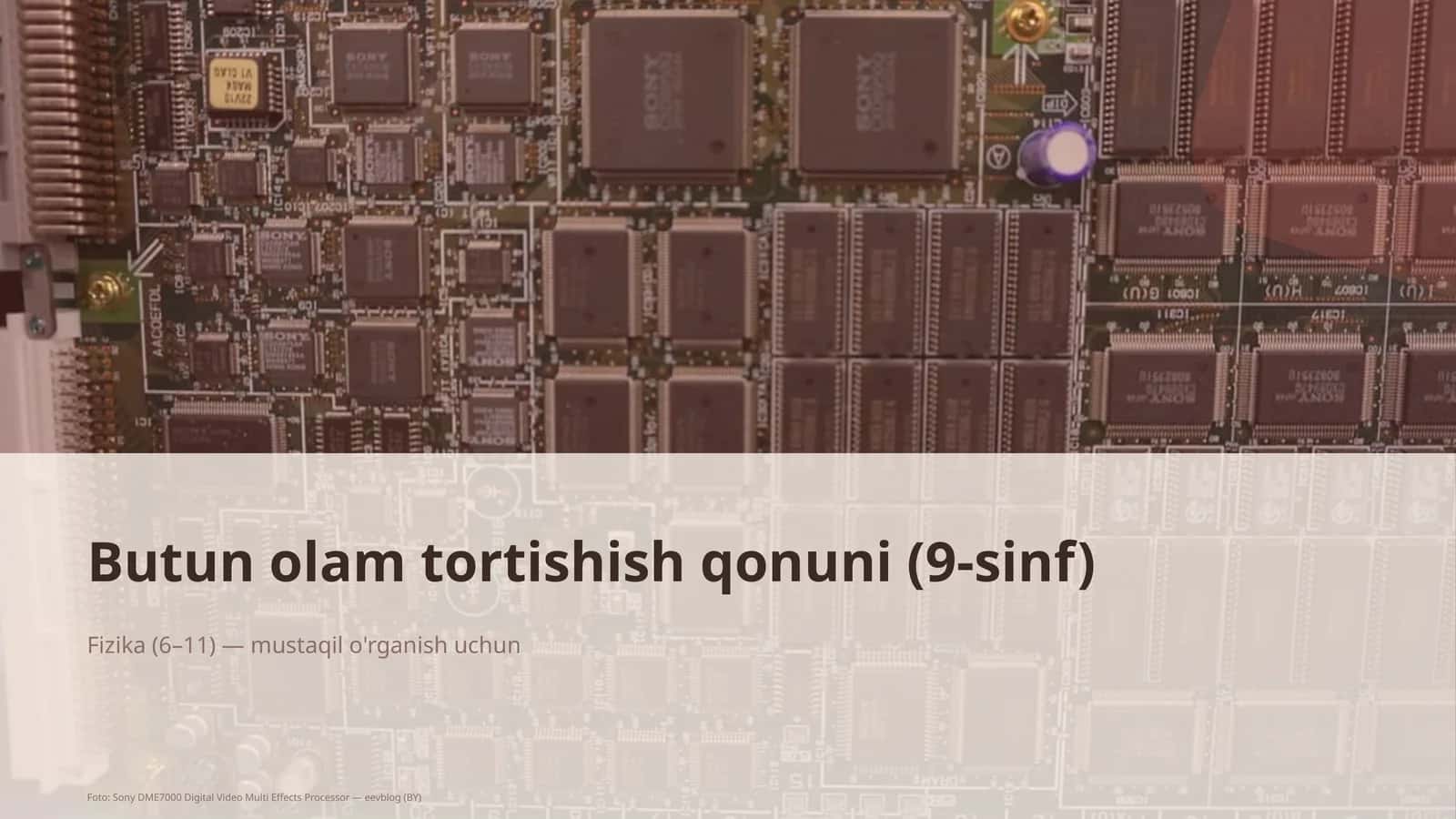 Butun olam tortishish qonuni (9-sinf) 1