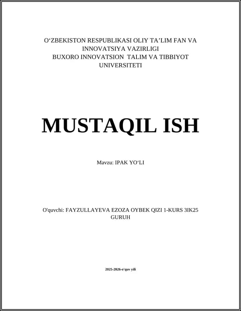 IPAK YOʻLI 1