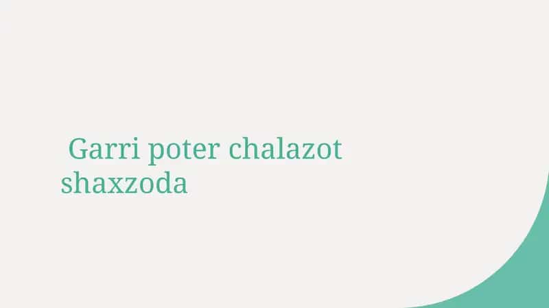 Garri Poter va sehrli realizm 1