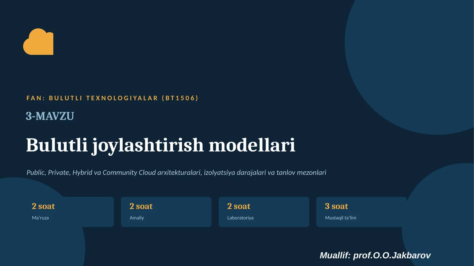 BULUTLI TEXNOLOGIYALAR (BT1506) 1