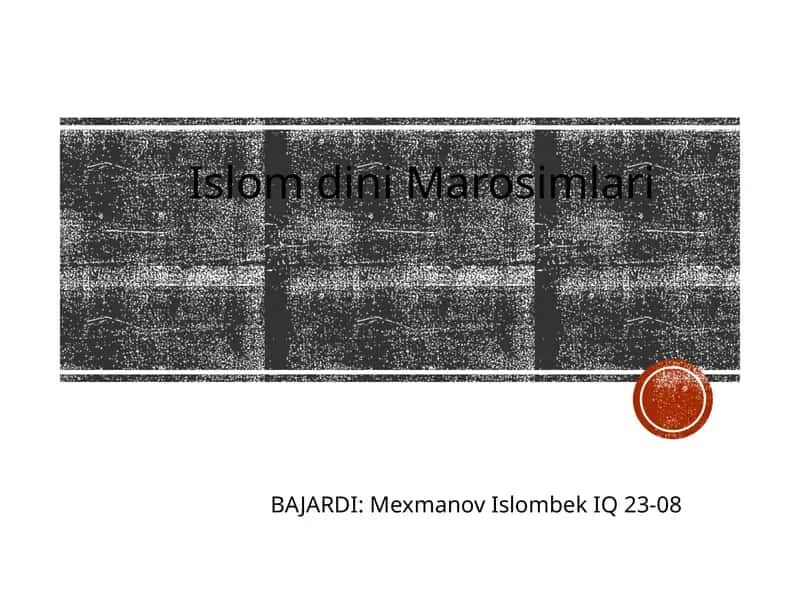 Islomdini Marosimlari 1