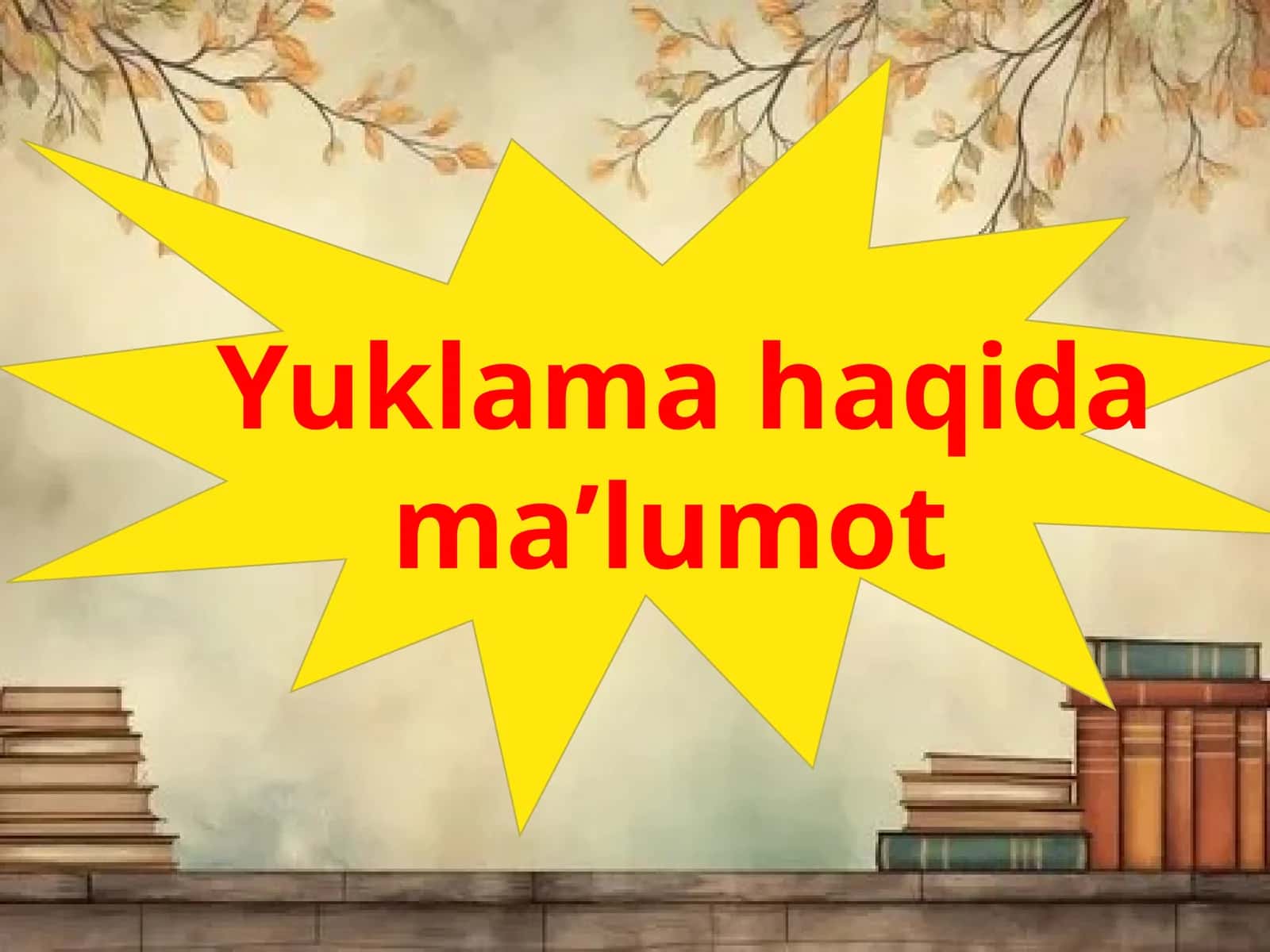 Yuklama haqida ma’lumot 1