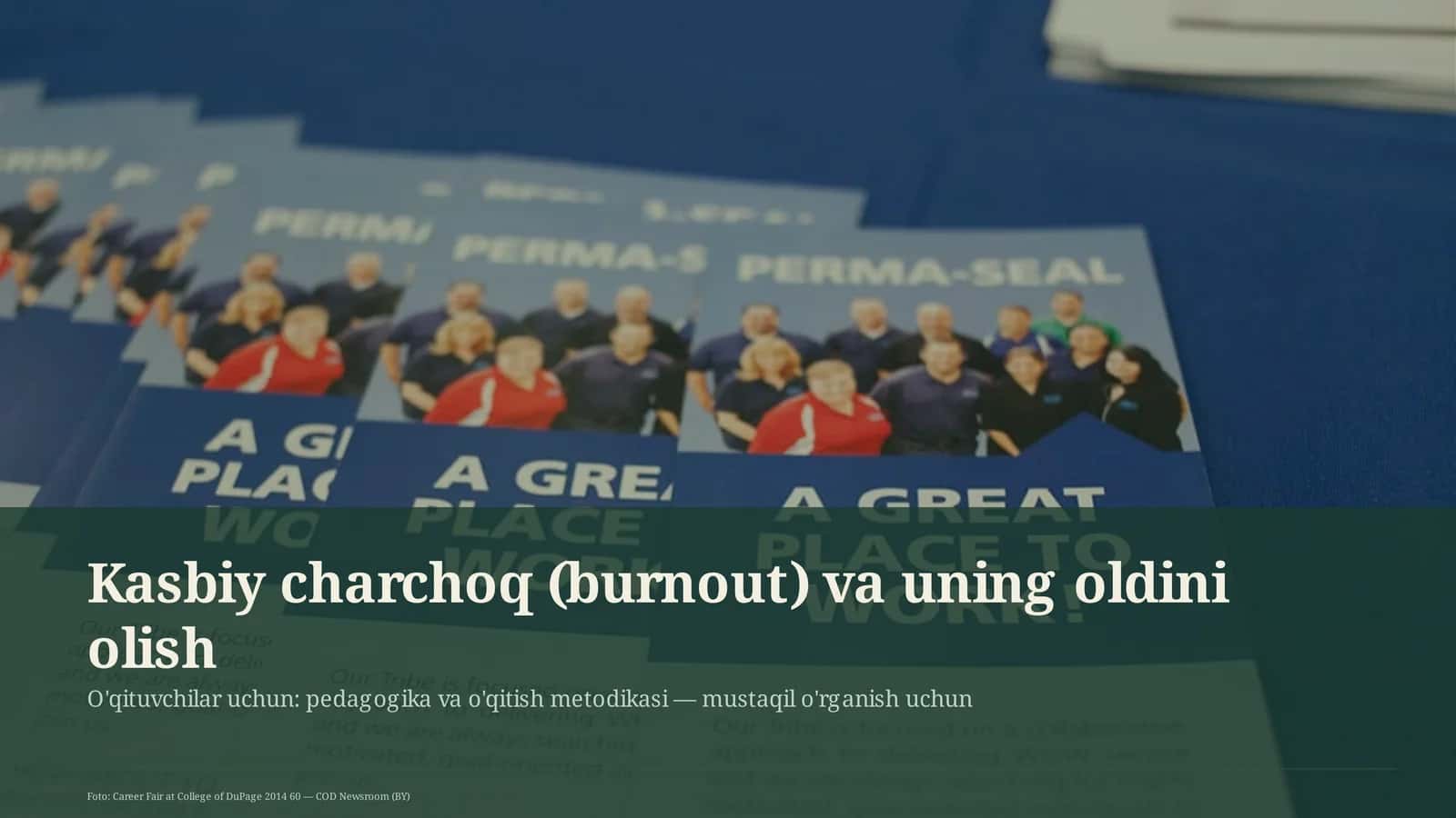 Kasbiy charchoq (burnout) va uning oldini olish 1