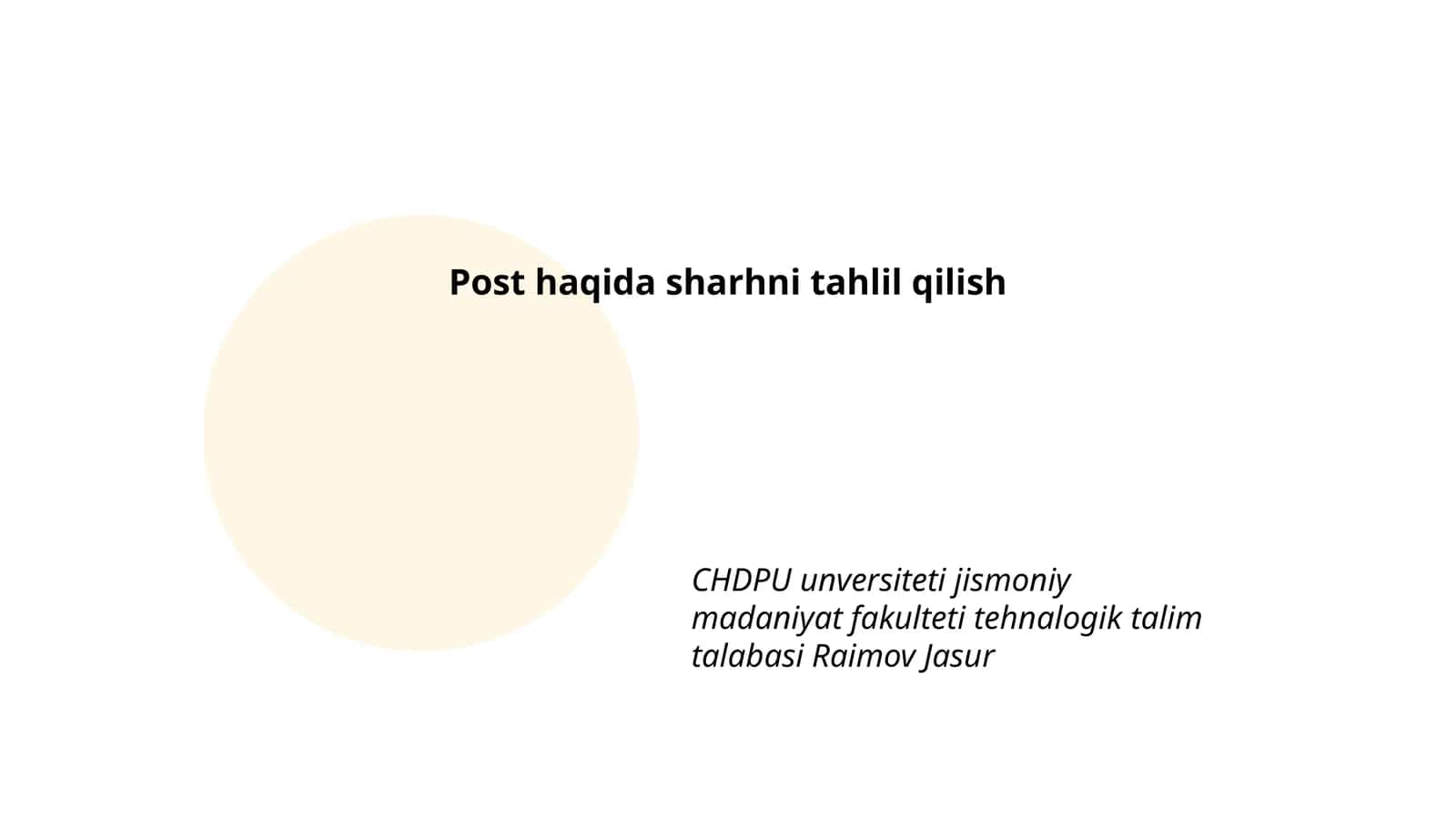 Post haqida asosiy ma'lumotlar 1