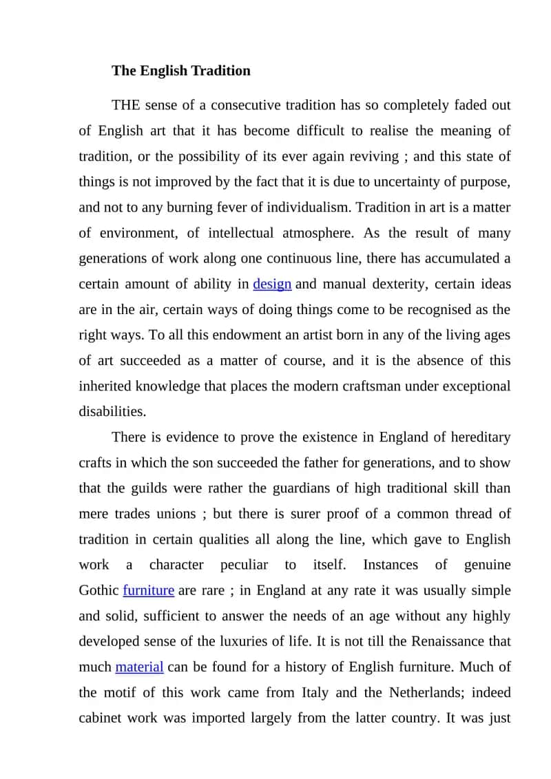 The English Tradition 1