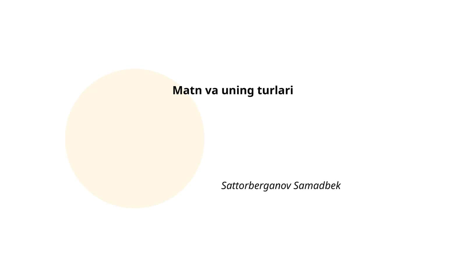 Matn va uning turlari 1